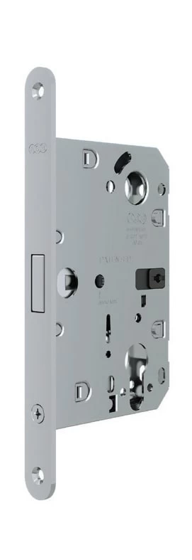 Фото B06133.50.34 Корпус врезного замка под цилиндр (мат хром) тех. уп. без отв. пл. POLARIS WAVE