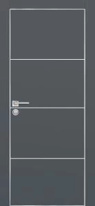 Межкомнатная дверь PX-2  AL кромка с 4-х ст. Графит матовый