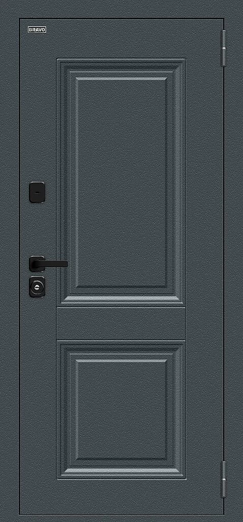 Входная дверь Thermo Некст МФ/SBlack Старк антрацит/White Silk BR6218 внешняя сторона