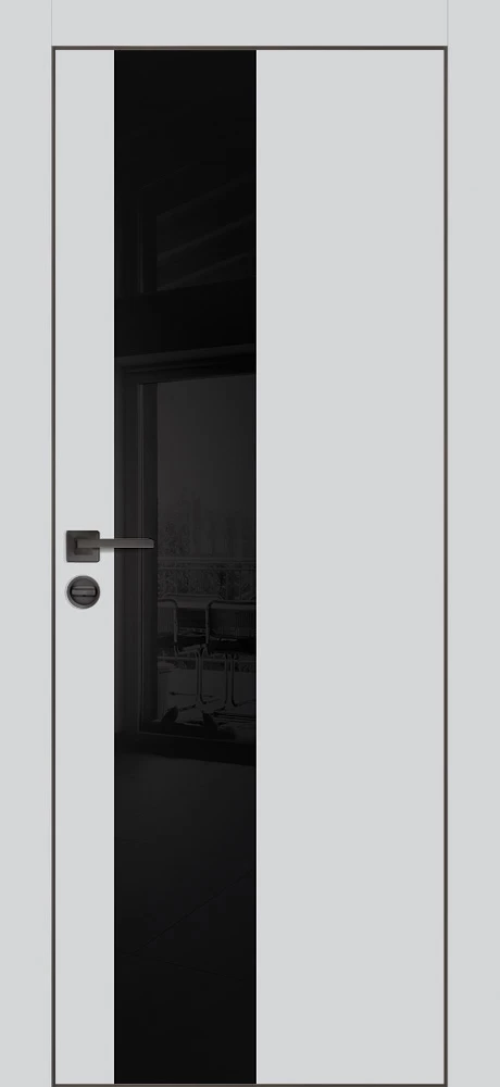 Фото Межкомнатная дверь PX-6 черная кромка с 4-х ст. Сапфир матовый