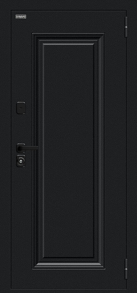 Входная дверь Thermo Флэш МФ/SBlack Букле черное/White Silk BR6217 внешняя сторона