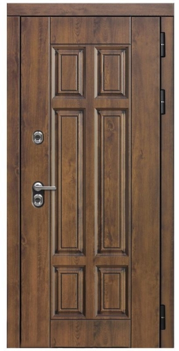 Входная дверь Квадро ФЛ-659 (12мм, nussbaum+черная патина винорит) внешняя сторона