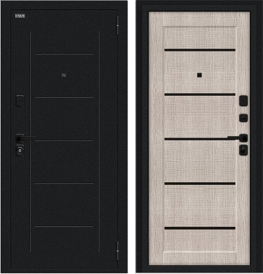 Дверь Браво Борн/SBlack Букле черное/Cappuccino Melinga