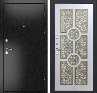 Входная дверь Luxor - 3b Д-22 (16мм, white + патина золото винорит)