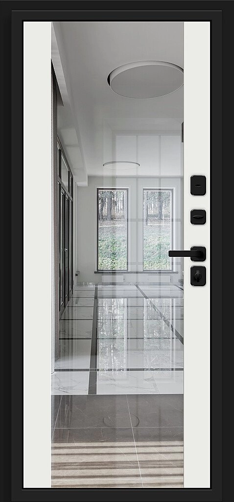 Входная дверь Лайнер-3 Black Carbon/Off-white BR4883
