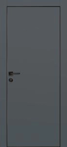 Межкомнатная дверь PX-1 черная кромка с 4-х ст. Графит